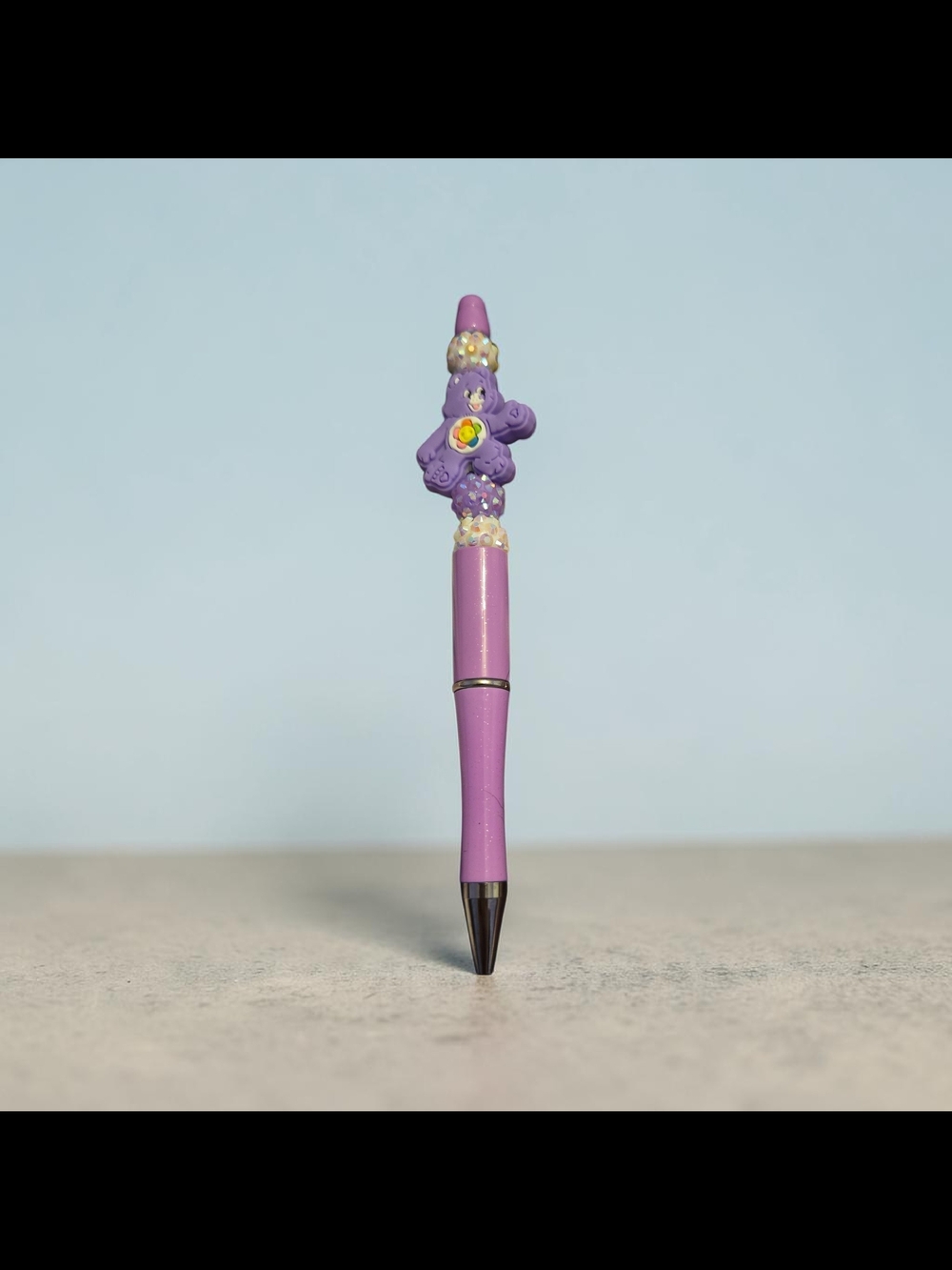 Purple Care Bear Figure Top Ballpoint Pen